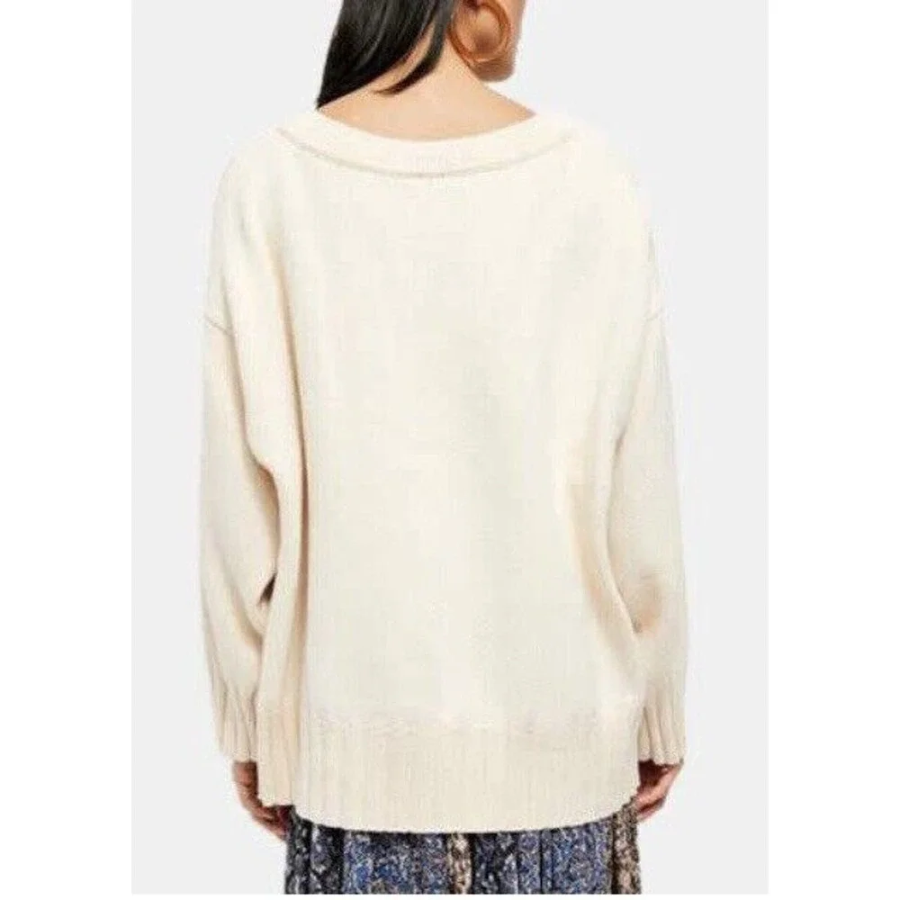 NEW Free People Womens Street Fair Tunic Size XS Ivory Combo Oversized‎ $128